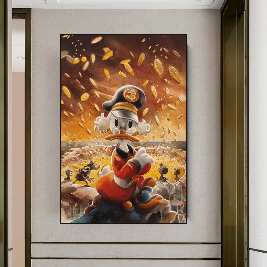 Scrooge McDuck Money Maker Millionaire Canvas Wall Art