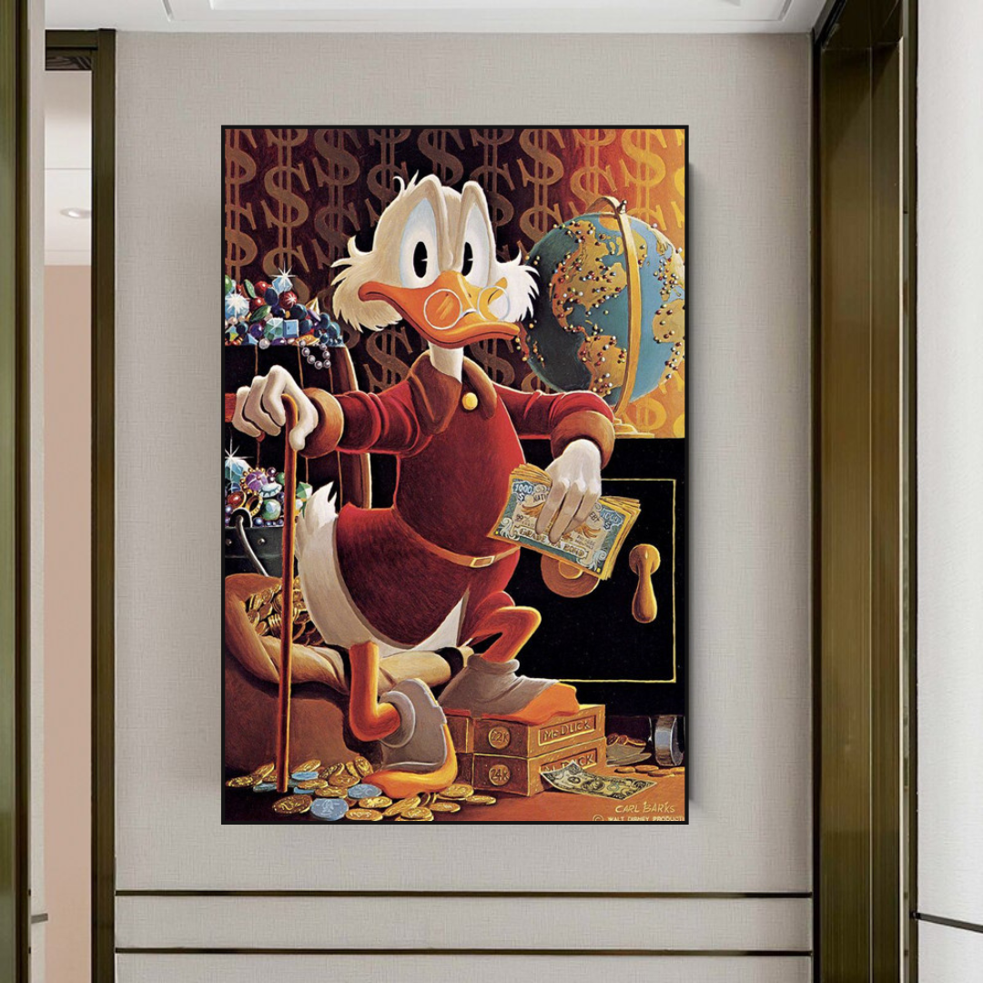 Scrooge McDuck Money Maker Millionaire Art mural sur toile