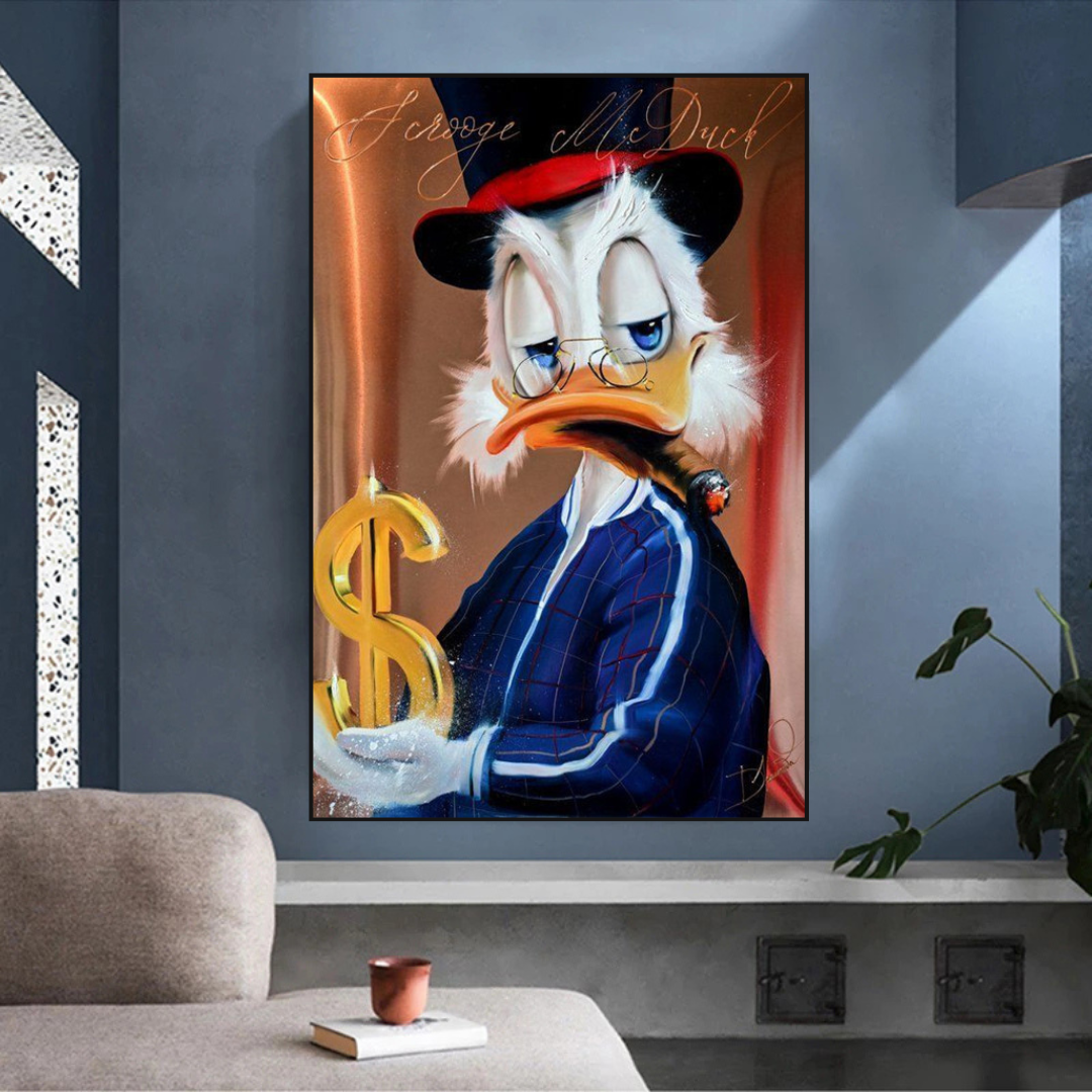 Scrooge McDuck Money Maker Millionaire Canvas Wall Art