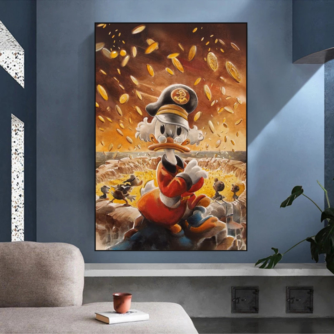 Scrooge McDuck Money Maker Millionaire Canvas Wall Art