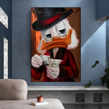 Scrooge McDuck Money Maker Millionaire Canvas Wall Art