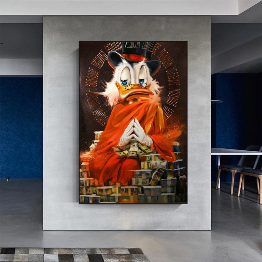 Scrooge McDuck Money Maker Millionaire Canvas Wall Art