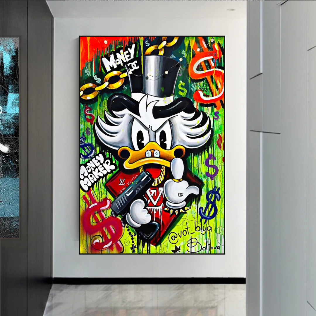 Scrooge McDuck Money Maker Millionaire Canvas Wall Art