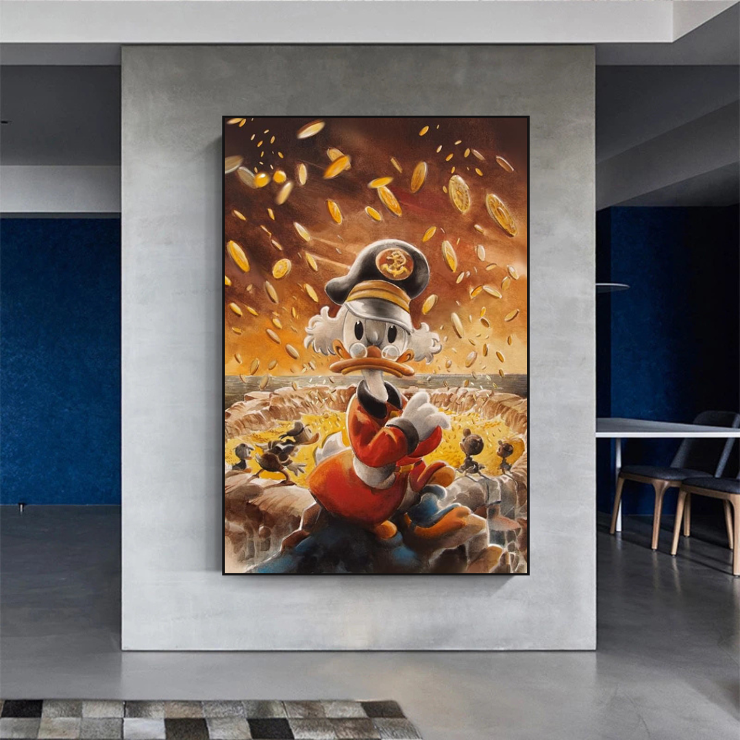 Scrooge McDuck Money Maker Millionaire Art mural sur toile