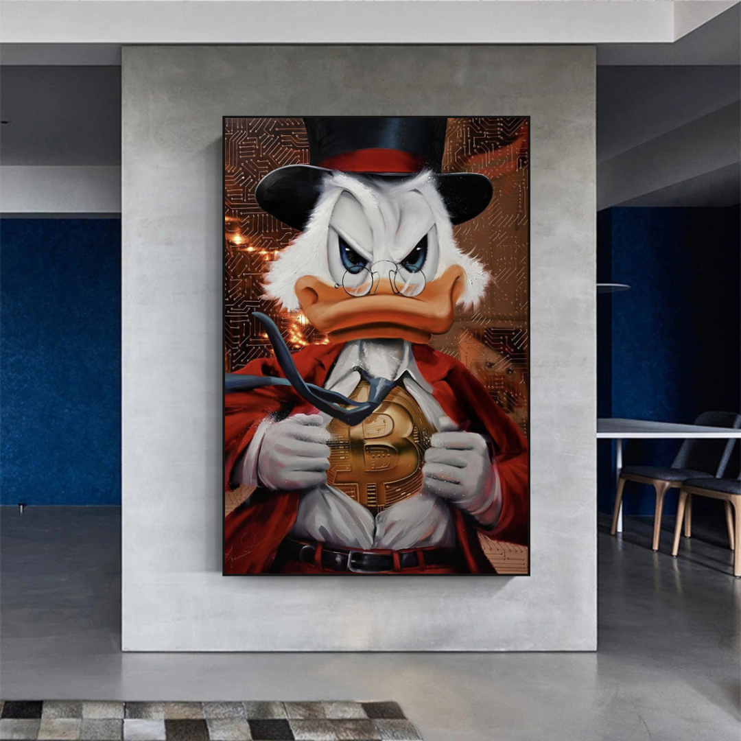 Scrooge McDuck Money Maker Millionaire Canvas Wall Art