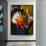 Scrooge McDuck Money Maker Millionaire Canvas Wall Art