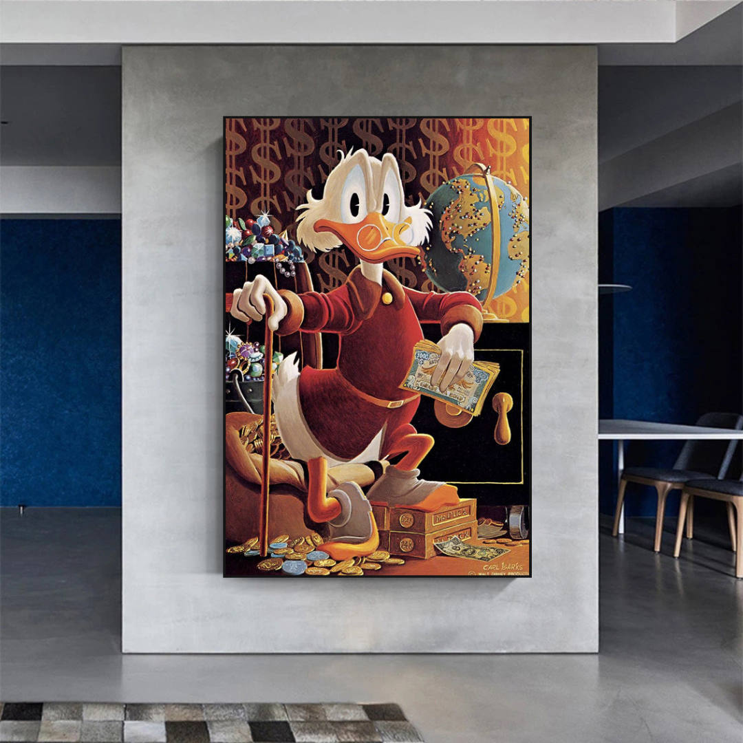 Dagobert Duck Money Maker Millionaire Leinwand-Wandkunst