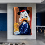 Scrooge McDuck Money Maker Millionaire Canvas Wall Art