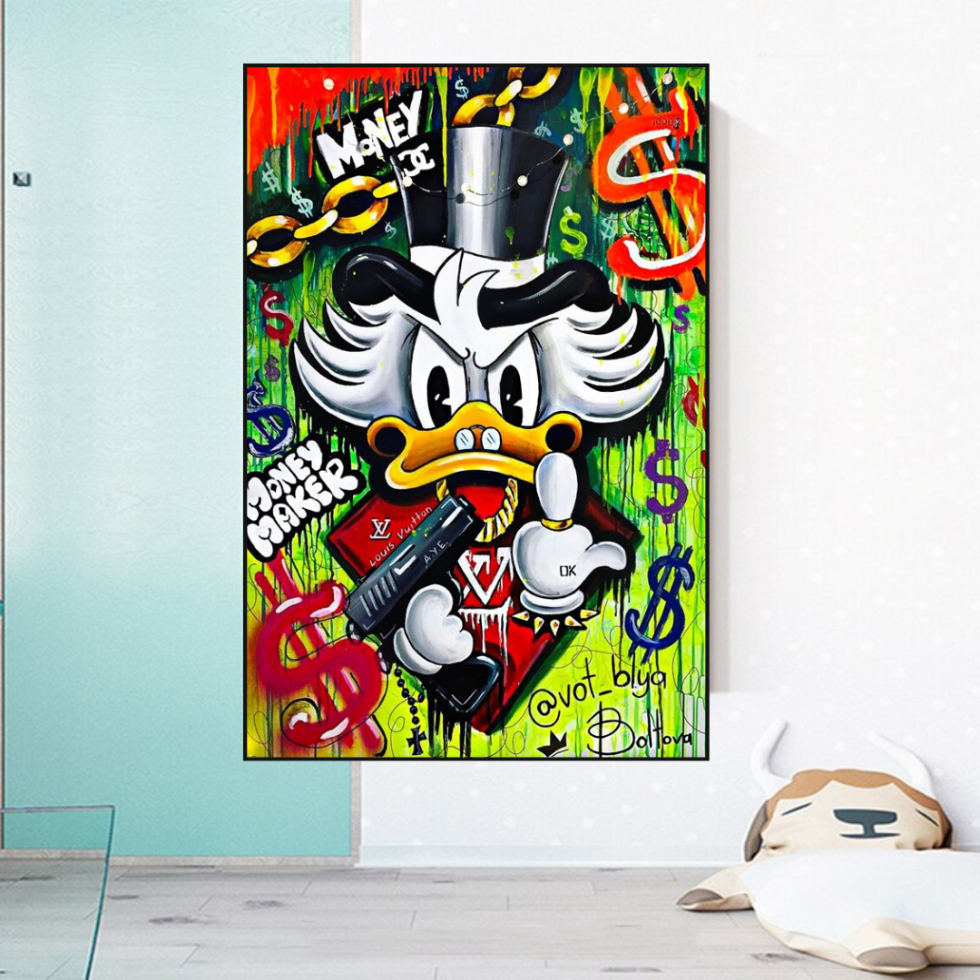 Scrooge McDuck Money Maker Millionaire Canvas Wall Art