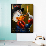 Dagobert Duck Money Maker Millionaire Leinwand-Wandkunst