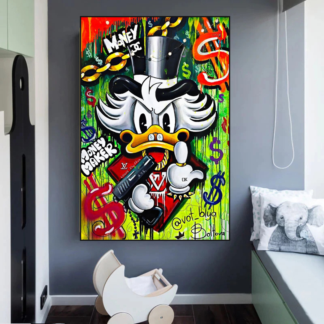 Scrooge McDuck Money Maker Millionaire Canvas Wall Art