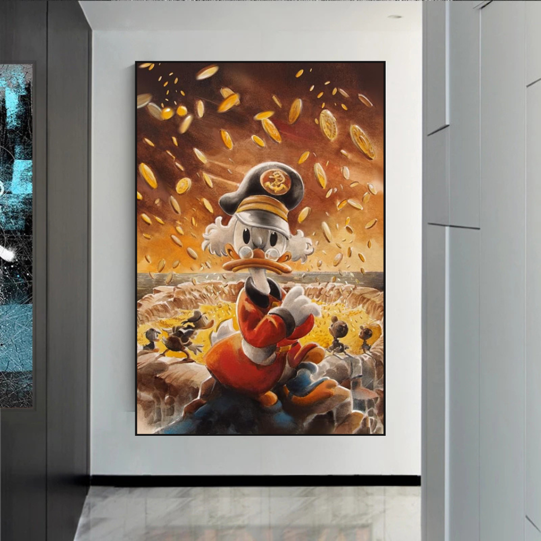 Scrooge McDuck Money Maker Millionaire Art mural sur toile