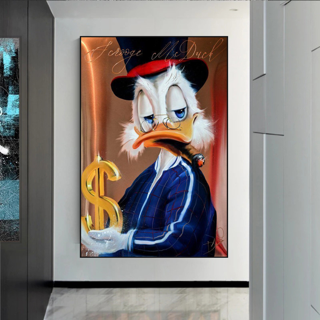 Scrooge McDuck Money Maker Millionaire Canvas Wall Art