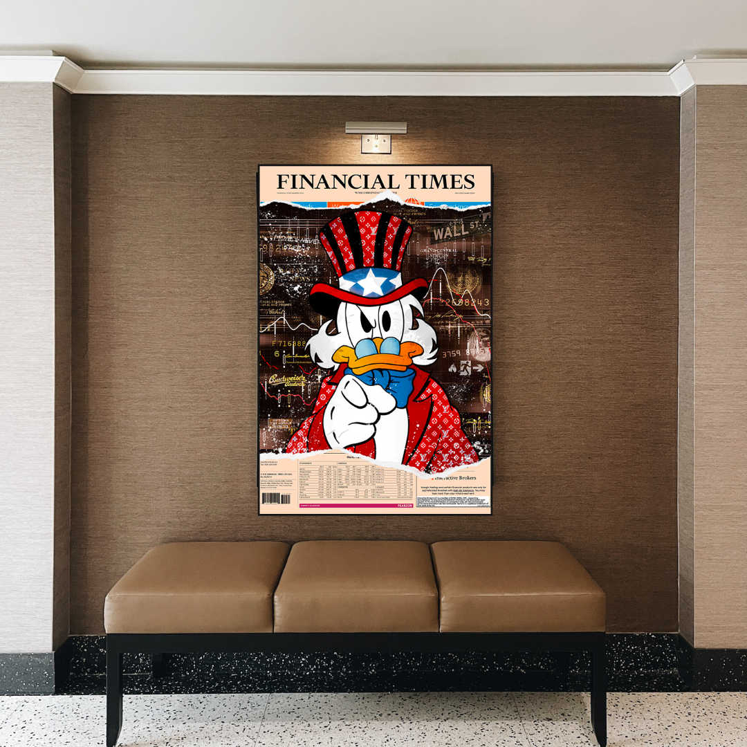 Scrooge McDuck Newspaper Canvas Wall Art