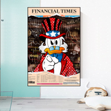 Scrooge McDuck Newspaper Canvas Wall Art