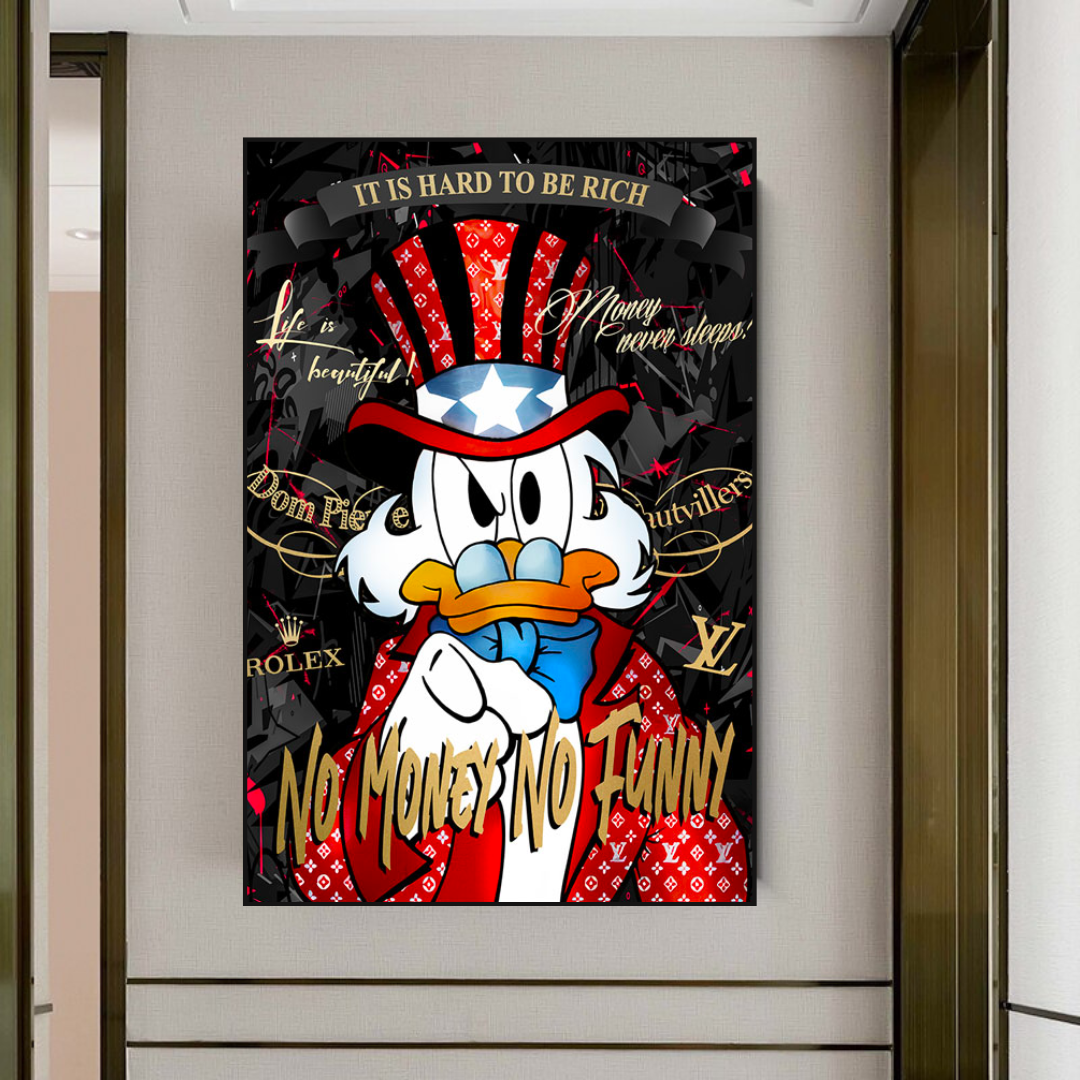 Scrooge McDuck No Money No Honey Art mural sur toile