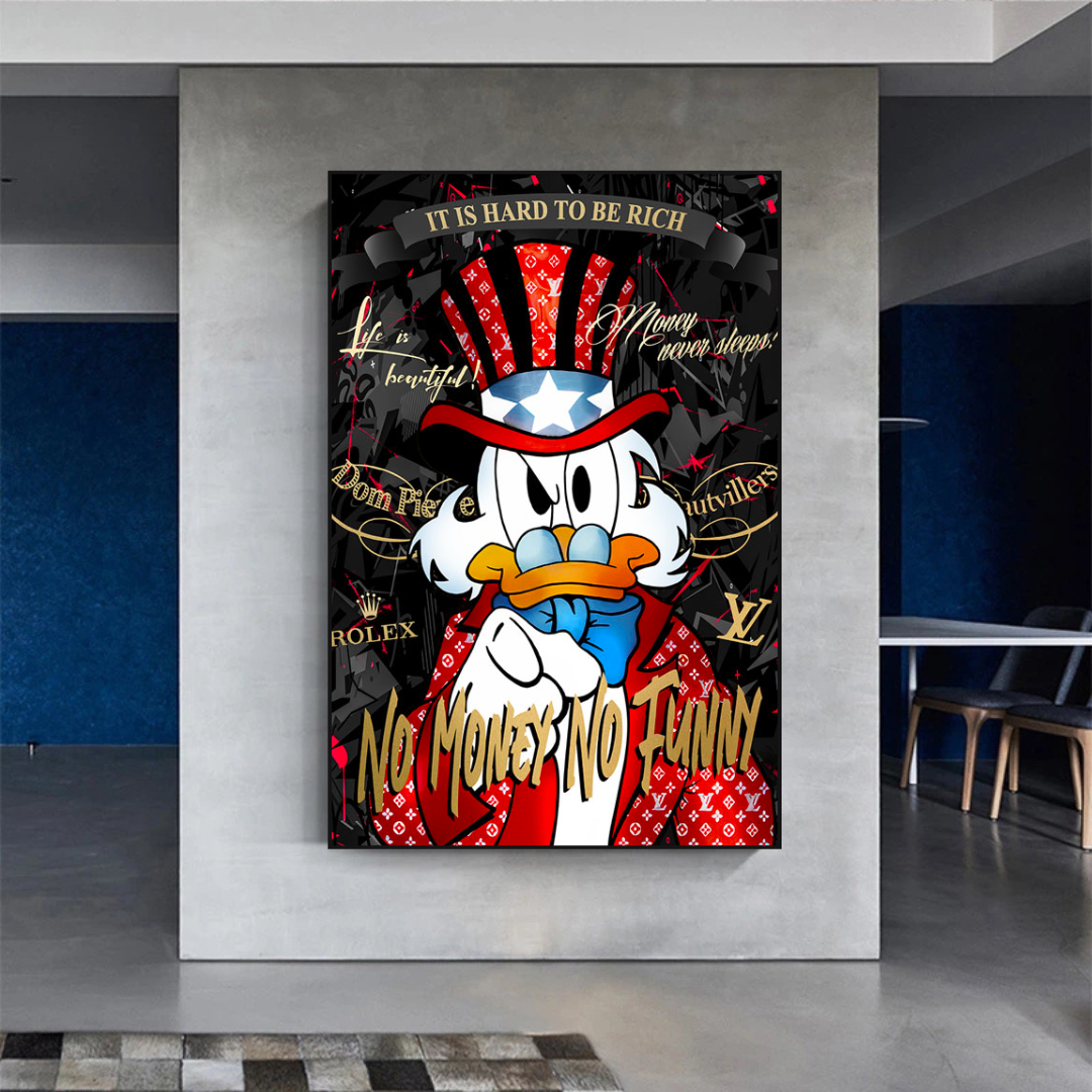 Scrooge McDuck No Money No Honey Canvas Wall Art