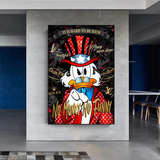 Scrooge McDuck No Money No Honey Art mural sur toile