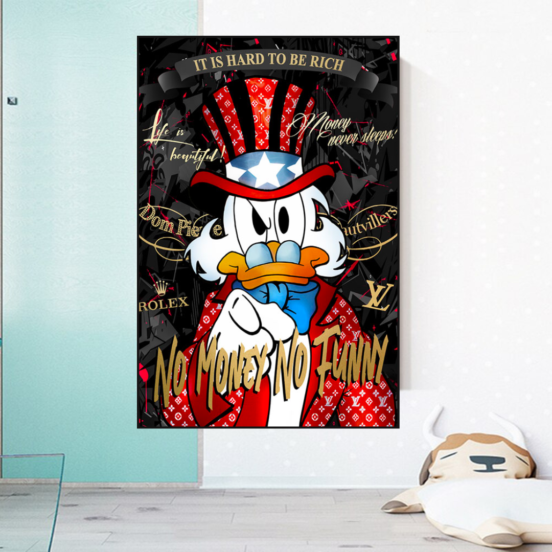 Scrooge McDuck No Money No Honey Art mural sur toile