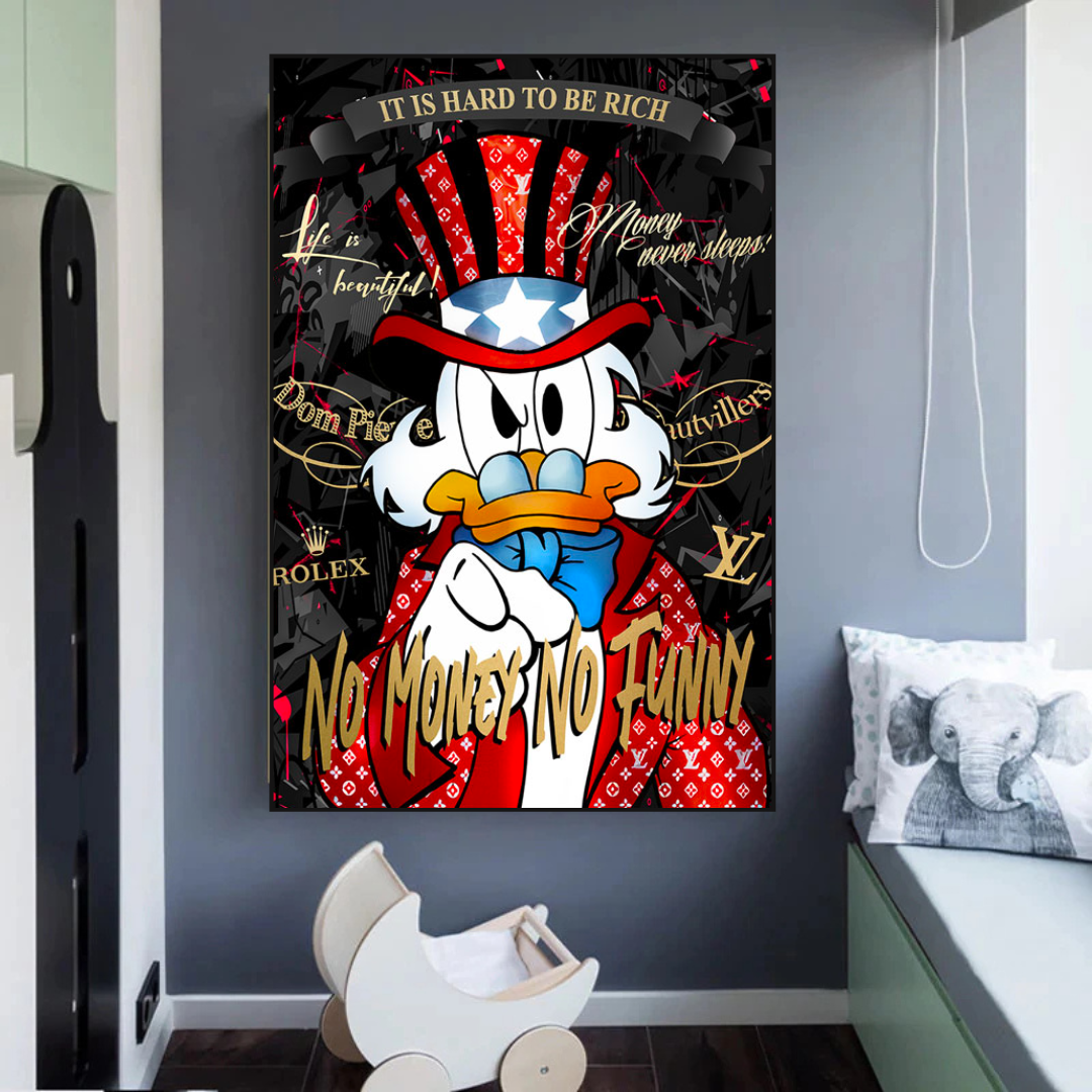 Scrooge McDuck No Money No Honey Canvas Wall Art