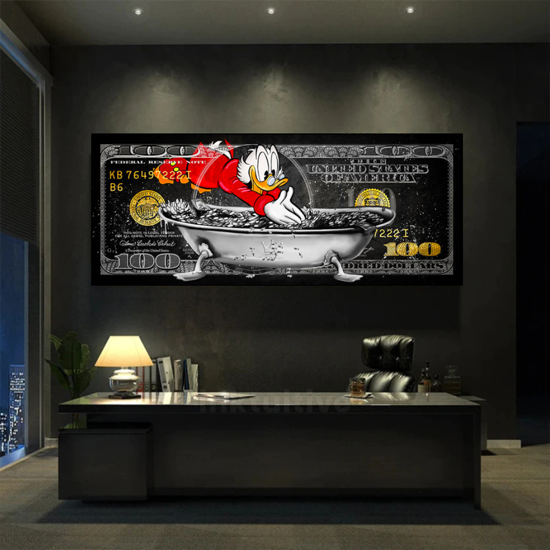 Scrooge McDuck One Million Dollar Canvas Wall Art