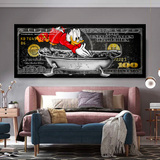 Scrooge McDuck One Million Dollar Canvas Wall Art