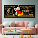 Scrooge McDuck One Million Dollar Canvas Wall Art