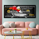 Scrooge McDuck One Million Dollar Canvas Wall Art