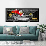 Scrooge McDuck One Million Dollar Canvas Wall Art