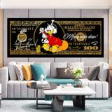 Scrooge McDuck One Million Dollar Canvas Wall Art