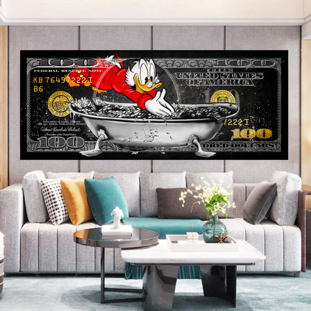 Scrooge McDuck One Million Dollar Canvas Wall Art