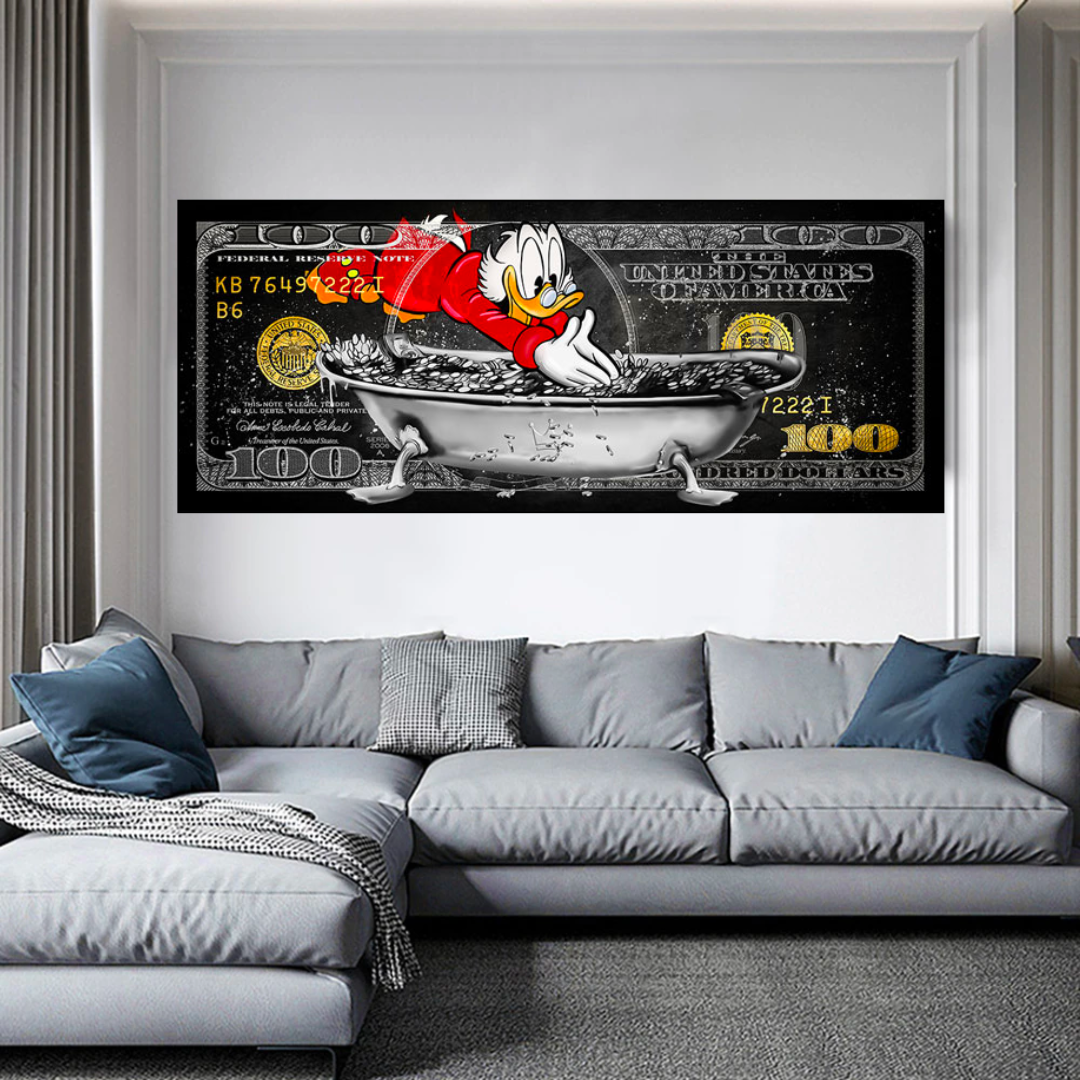 Scrooge McDuck One Million Dollar Canvas Wall Art