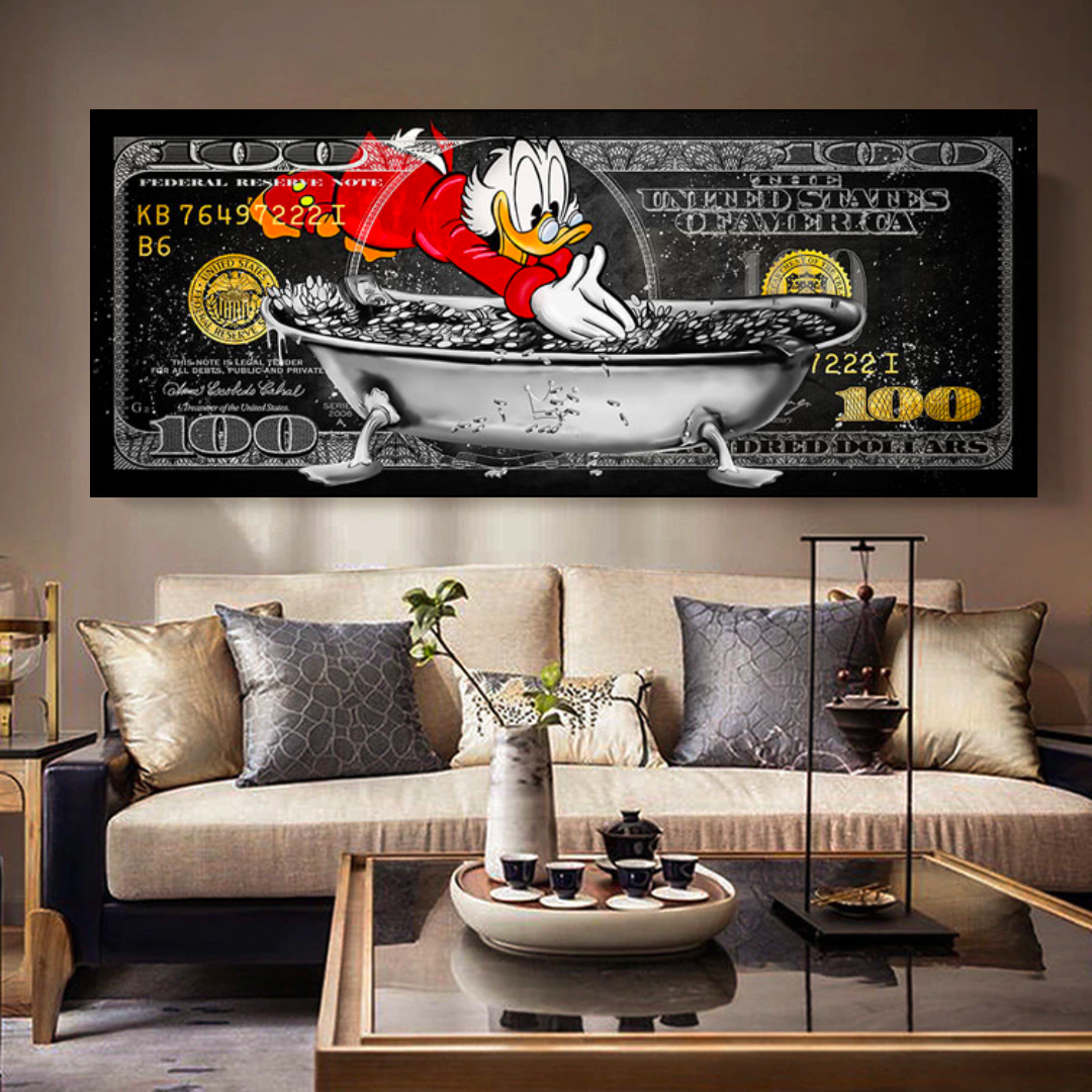 Scrooge McDuck One Million Dollar Canvas Wall Art