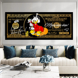 Scrooge McDuck One Million Dollar Canvas Wall Art