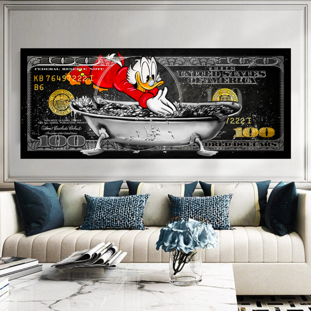 Scrooge McDuck One Million Dollar Canvas Wall Art