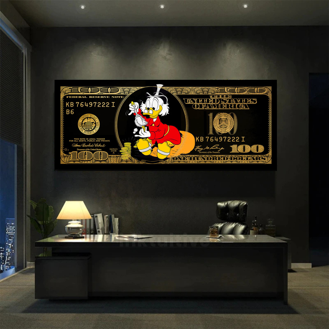 Scrooge McDuck One Million Dollar Canvas Wall Art