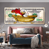 Scrooge McDuck One Million Dollar Canvas Wall Art