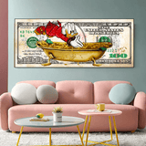 Scrooge McDuck One Million Dollar Canvas Wall Art