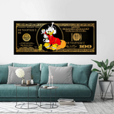 Scrooge McDuck One Million Dollar Canvas Wall Art