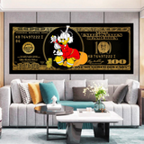 Scrooge McDuck One Million Dollar Canvas Wall Art