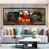 Scrooge McDuck One Million Dollar Canvas Wall Art