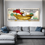 Scrooge McDuck One Million Dollar Canvas Wall Art