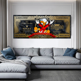 Arte de pared en lienzo de Scrooge McDuck de un millón de dólares