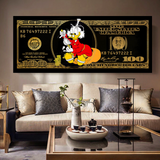 Scrooge McDuck One Million Dollar Canvas Wall Art