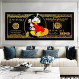 Scrooge McDuck One Million Dollar Canvas Wall Art