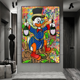 Scrooge McDuck's Champaign Celebration Canvas Wall Art