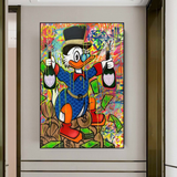 Scrooge McDuck's Champaign Celebration Canvas Wall Art