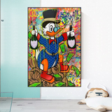 Scrooge McDuck's Champaign Celebration Canvas Wall Art