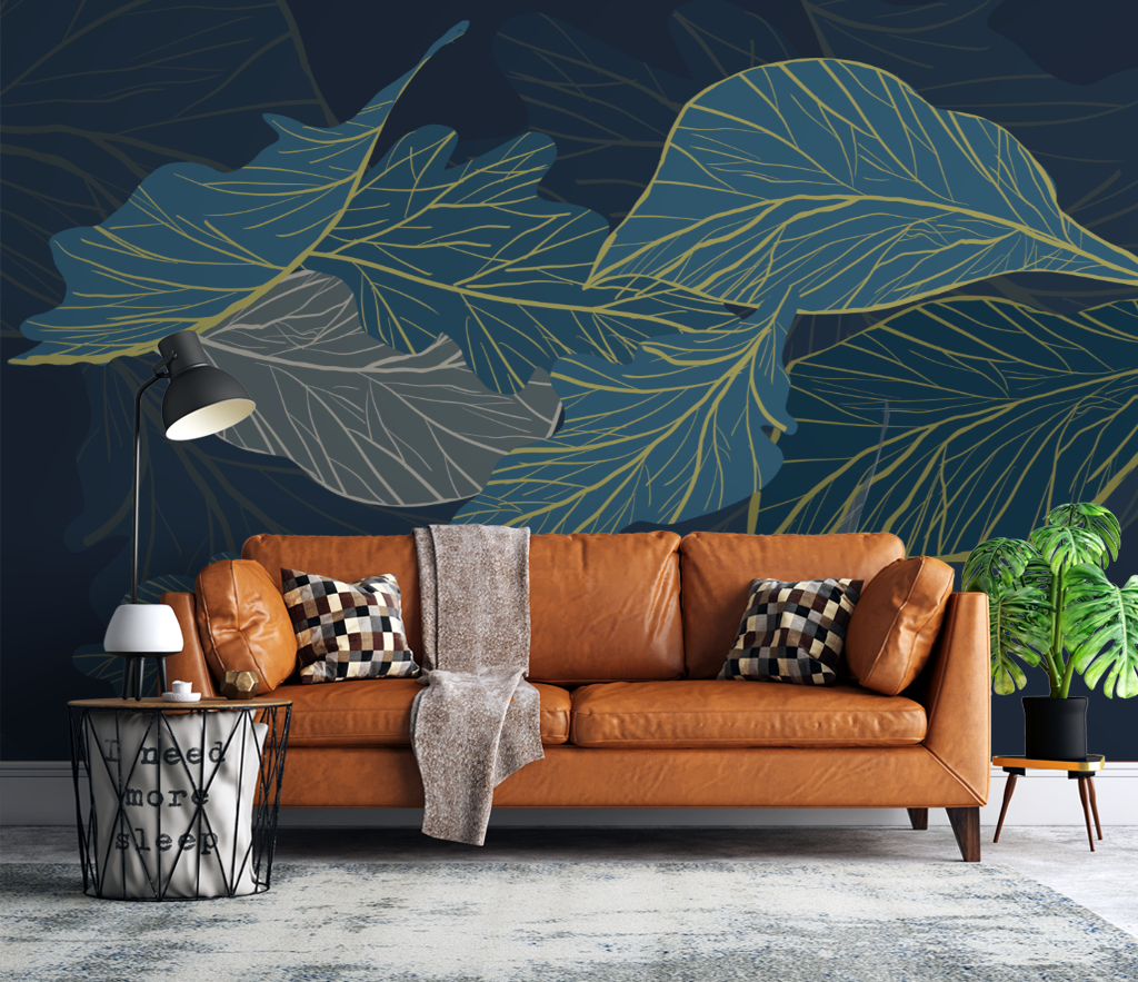 Sea Green Leaves 3D Wallpaper Murals: Transform Your Space