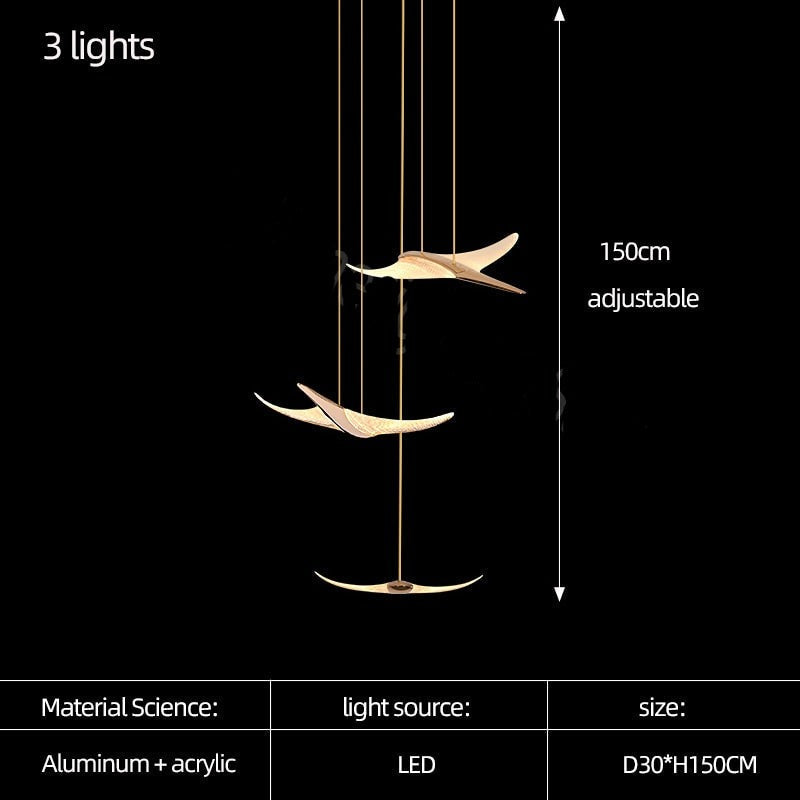 Lustre d'escalier suspendu Seagull - Éclairage LED